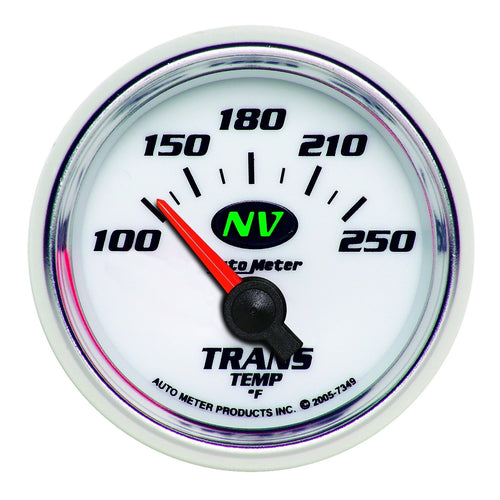 Auto Meter NV 2-1/16" 100-250 F Short Sweep Electric Transmission Temperature Gauge 7349