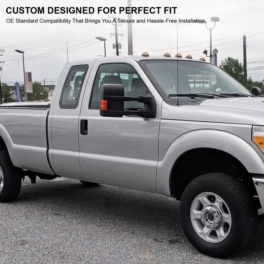 Manual Towing Mirrors SPEC-D TUNING Turn Signal Lights Compatible with 2003-2015 Ford F250 Super Duty Left + Right Pair