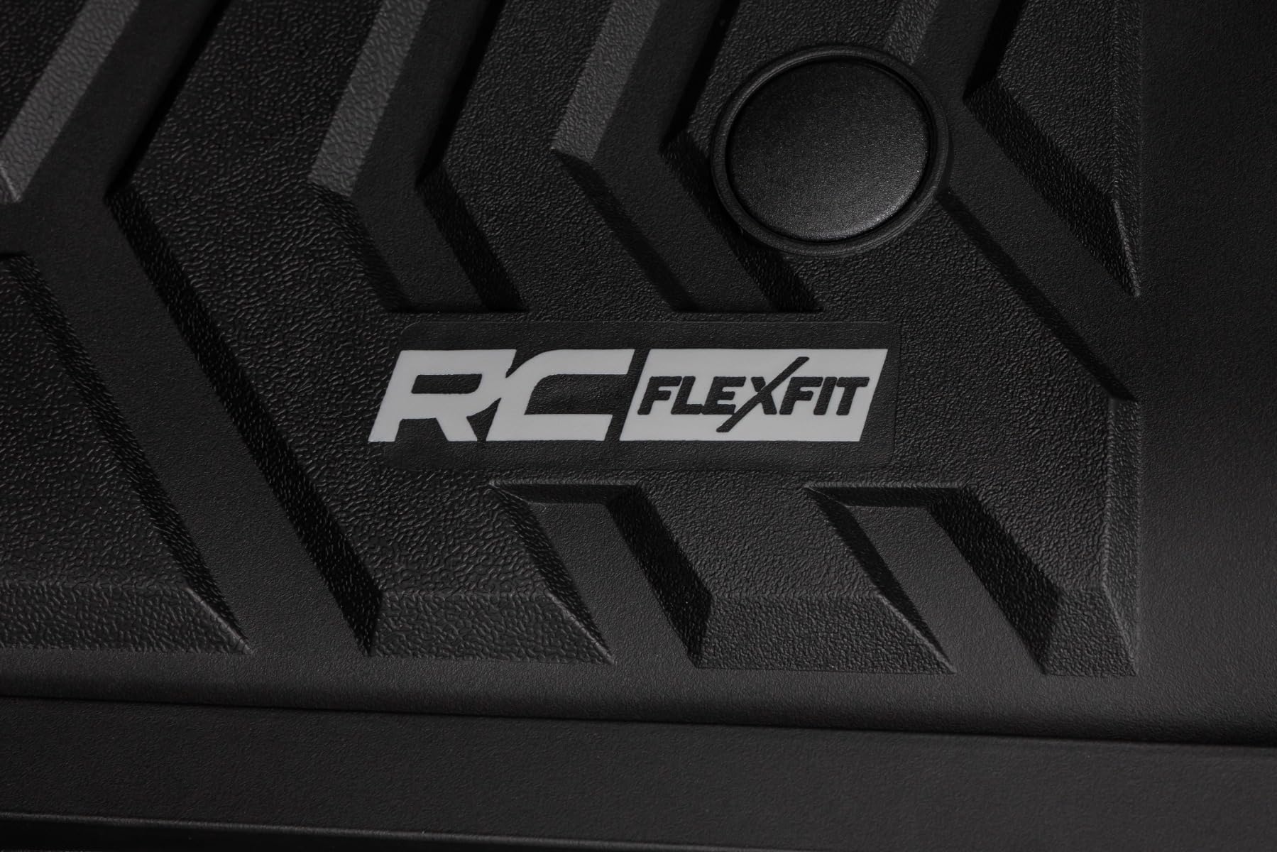Flex-Fit Rough Country Front Floor Mats for Ford F-250/F-350 Super Duty (2017-2025) Crew Cab - Custom All-Weather Non-Slip TPE Liners w/Spill Saver Lip