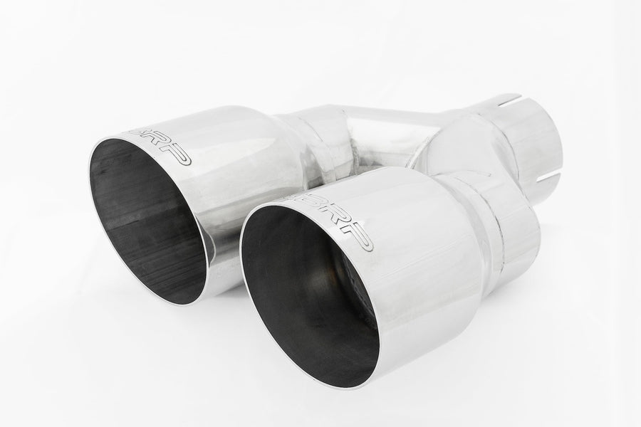T304 Stainless Steel Tip, MBRP; 2.5" ID, Dual 3.5" OD Out, 9.5" length, Single wall