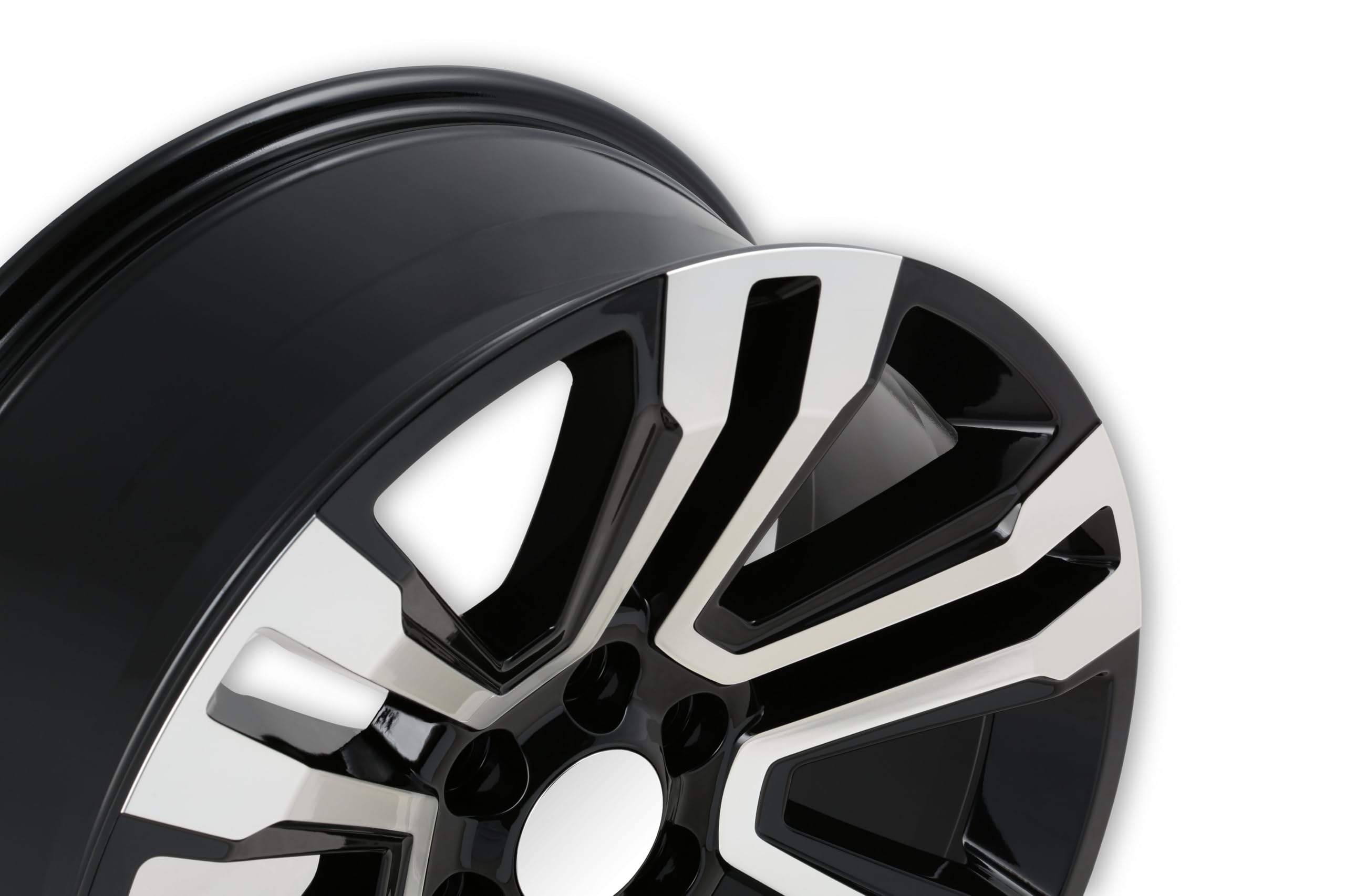 587 Series REV Wheels 587MB-2298328 - 22x9-6.1 bs - 6x5.5/6x139.7 -Black/Machine Lip