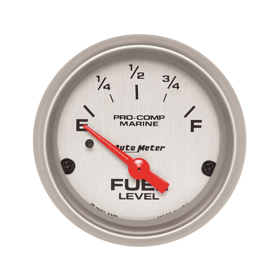 AUTO METER Ultra-Lite Gauge, 200760-33 Fuel LevelMarine Silver, 2 1/16"