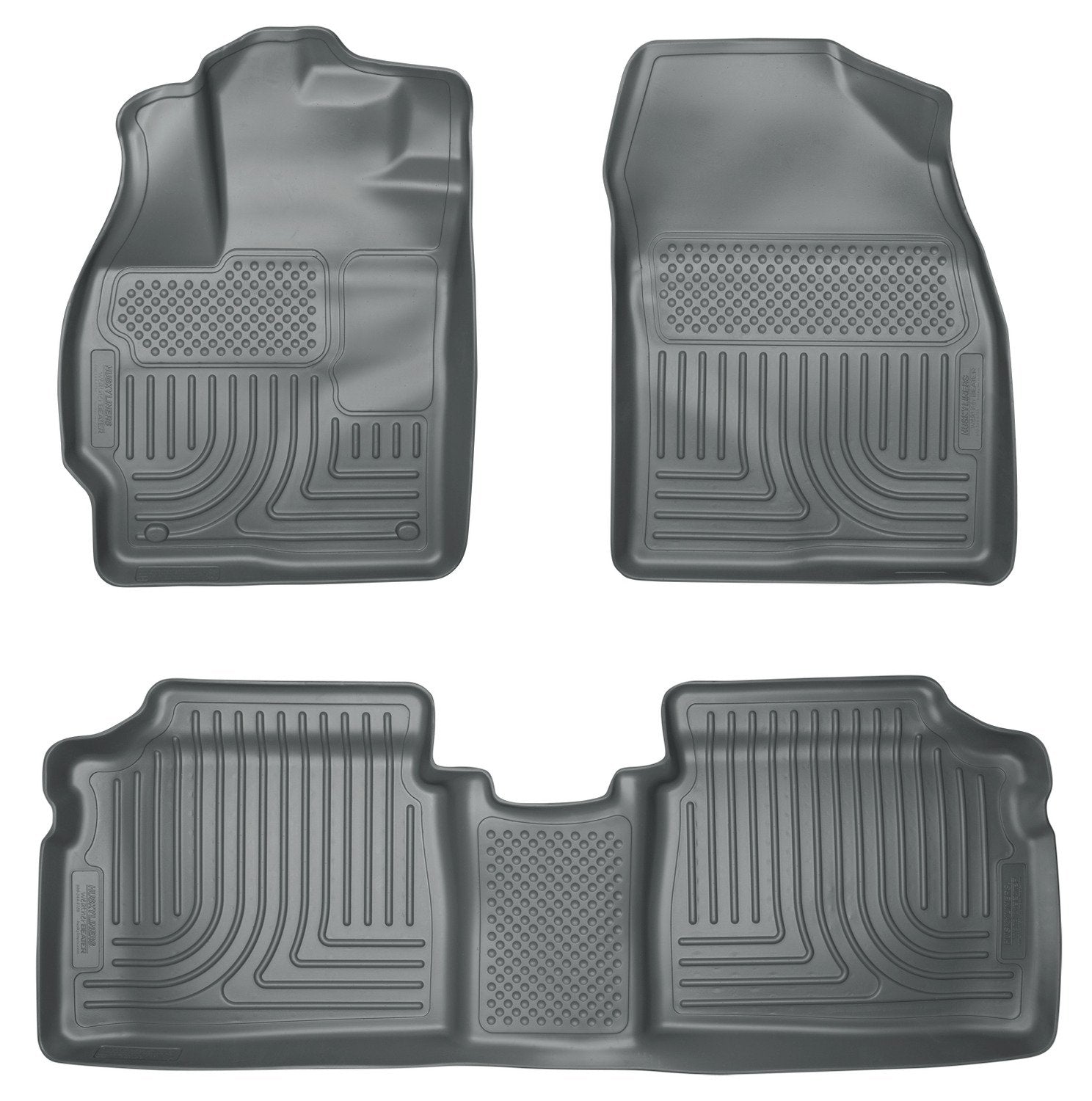 Weatherbeater Husky Liners Floor Mats | Fits 2010-2014 Toyota Prius | Front & 2nd Row, 3-pc Grey - 98922