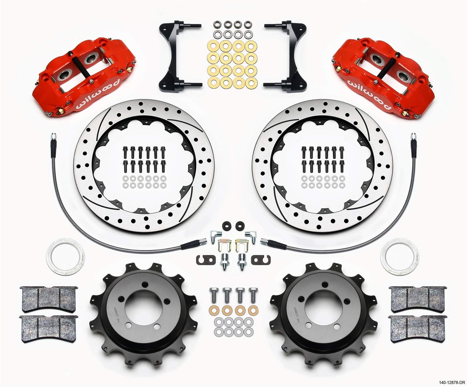 Rear FNSL4R Kit,12.88", Drilled, Red