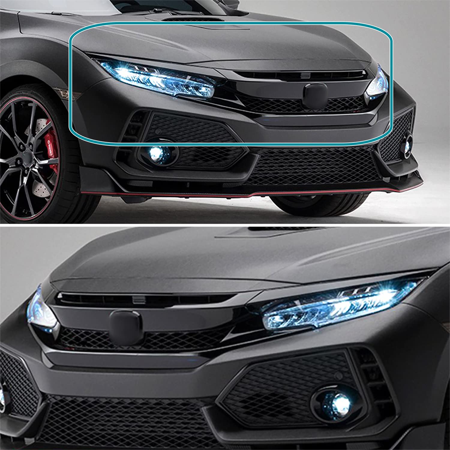 HG-CV16A-BN SPEC-D TUNING Type R Style Grille for 16-Up Honda Civic