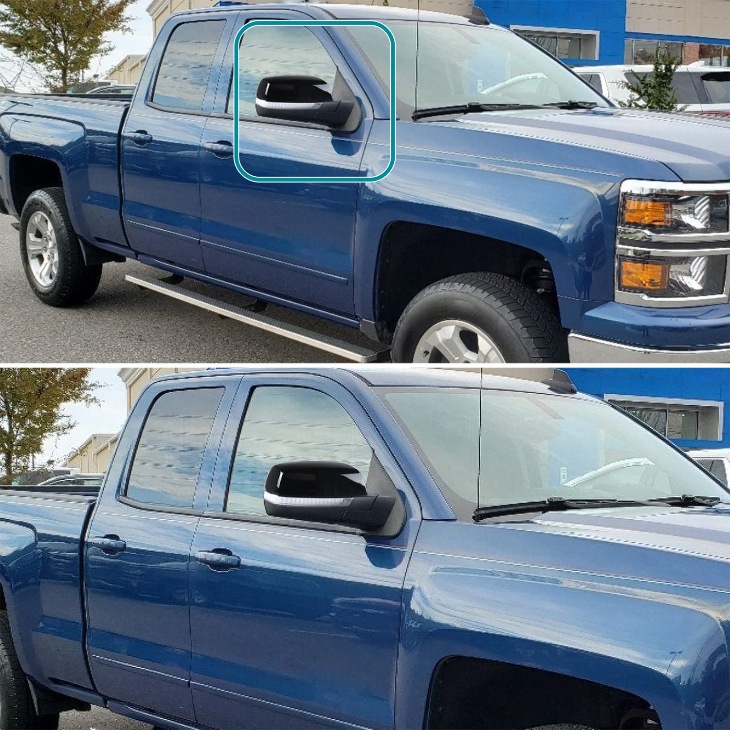Power Spec-D Tuning Heat LED Signal + Puddle Light Right Passenger Side Mirror Compatible with Chevy Silverado GMC Sierra 2014-2018