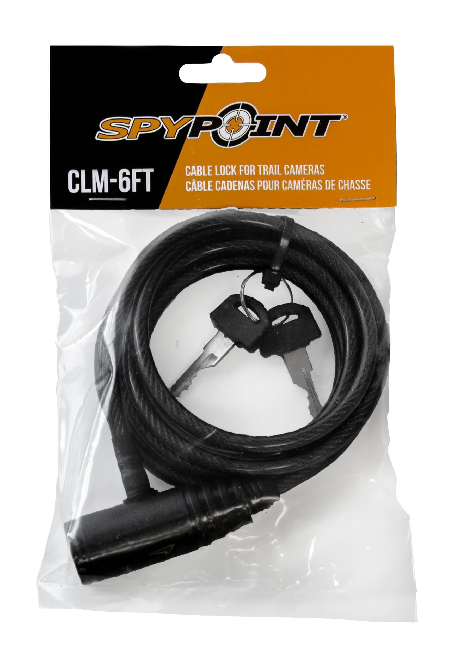 Spypoint Six-Foot Long CLM-6FT Trail Camera Coated Cable Lock Steel Cable Lock for securing Scouting Cameras Fits Most Trees and All Cameras Comes with Two Keys