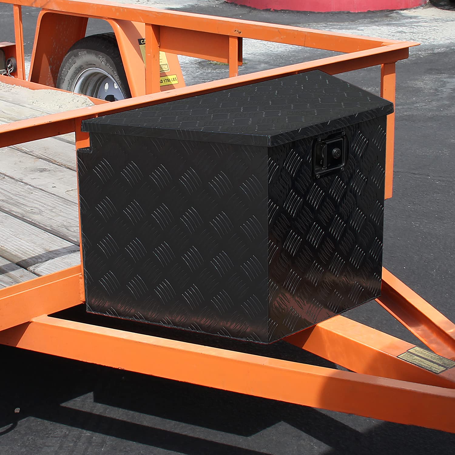 29x16x18 Truck Pickup Bed Utility Chest Aluminum Black Tool Box Trailer Storage W/Lock Key SPEC-D TUNING
