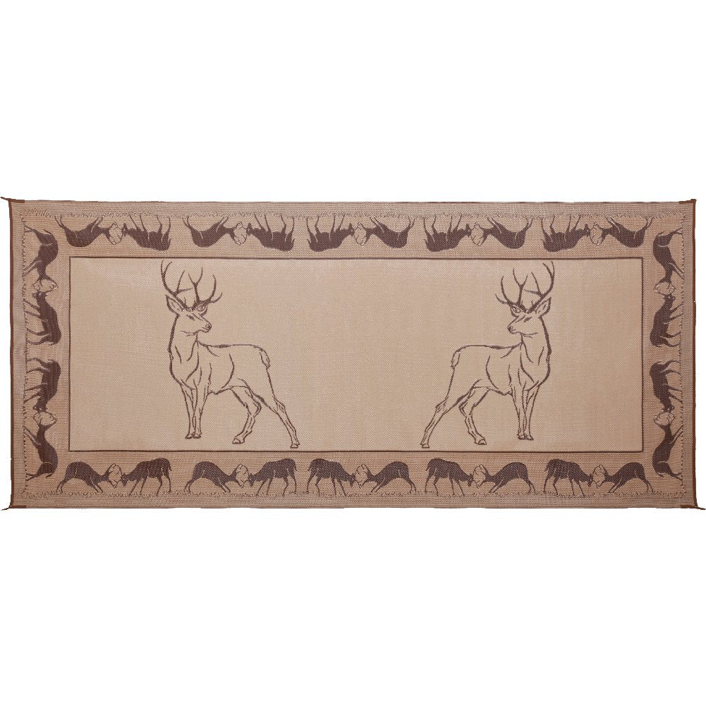 Camping Stylish PE1 Black /Brown/Beige 8-Feet x 18-Feet Deer Mat