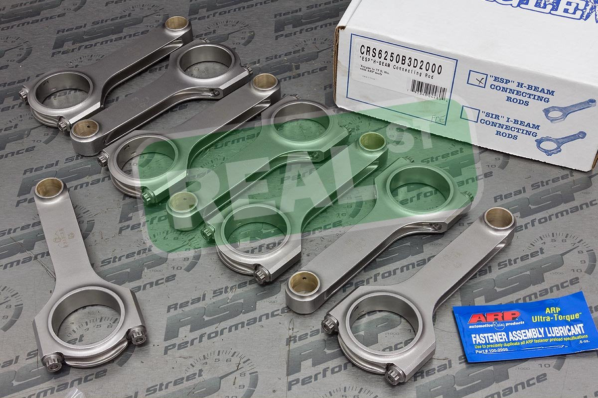 6250B3D2000 Eagle H-Beam Connecting Rods: Chevrolet, small block (set of 8) - ARP 2000 b