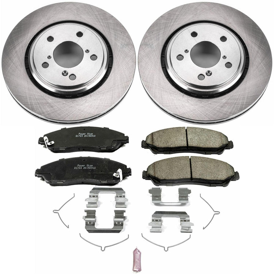 Power Stop KOE7352 Front Replacement Brake Kit-OE Brake Rotors & Ceramic Brake Pads For Acura MDX Honda Ridgeline Pilot