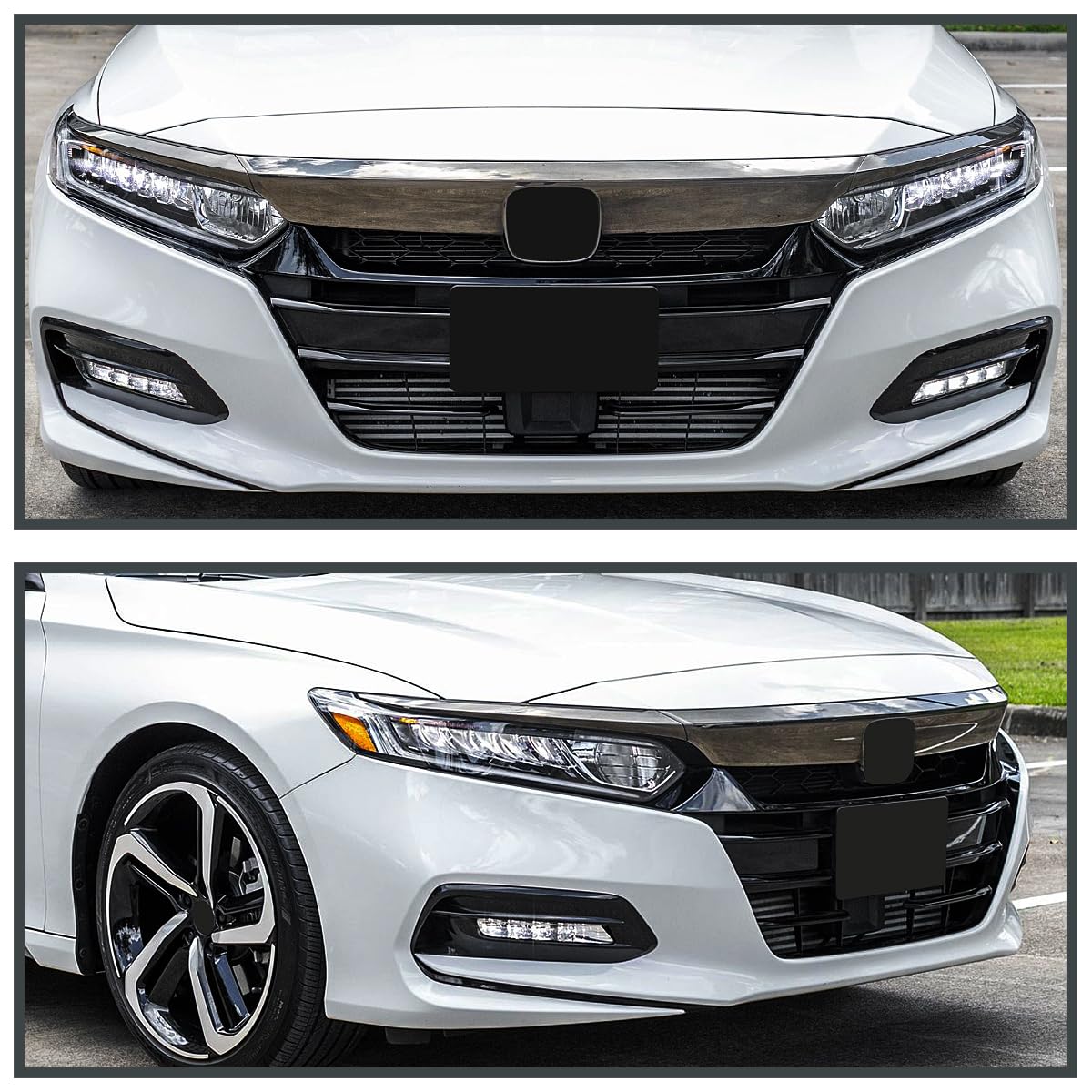 LED Driving Fog Lights + Switch SPEC-D TUNING Compatible with 2018-2020 Honda Accord Sedan 4Dr, L+R Pair Assembly