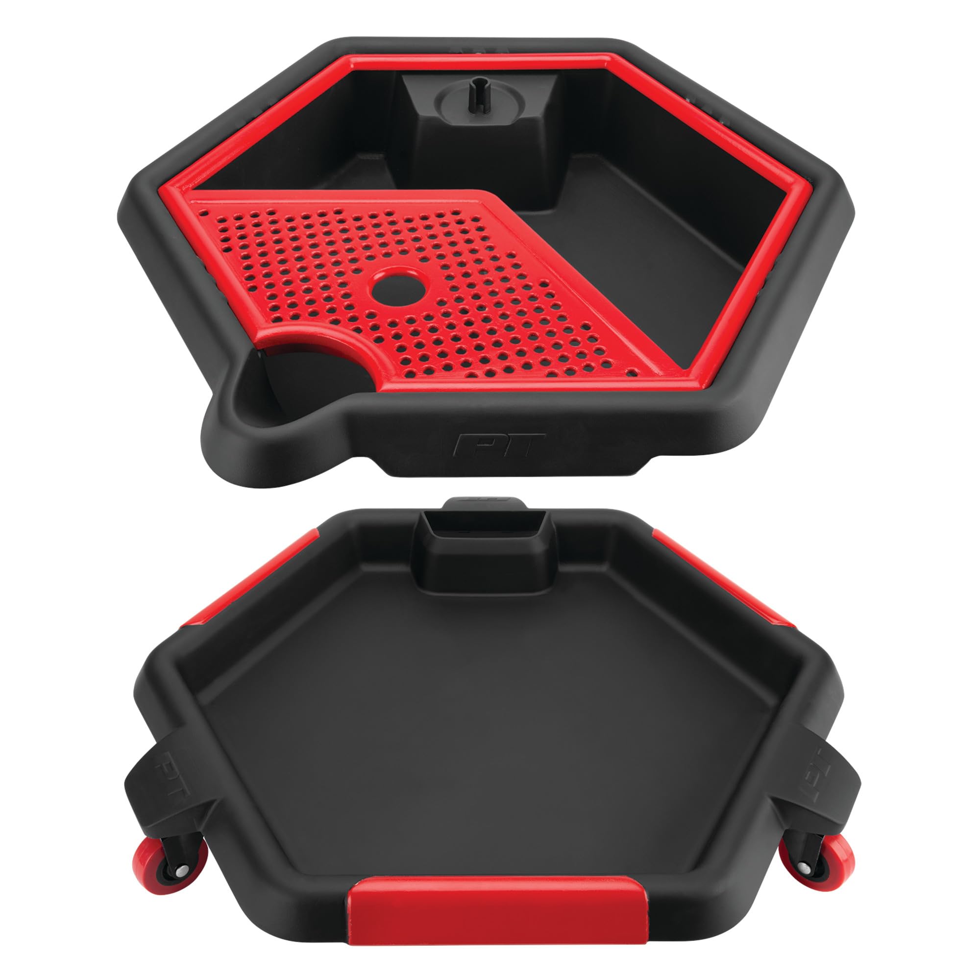 2 in 1 Performance Tool Drain Pan and Tool Caddy - Conveniently Collects Oil and Organizes Tools for Automotive Repairs