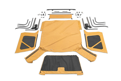 Complete Soft Top RAMPAGE PRODUCTS for Jeep Wrangler TJ | Tinted Windows, Includes Frame & Hardware, Vinyl, Spice Denim | 68817 | Fits 1997-2006 Jeep Wrangler TJ with Full Steel Doors
