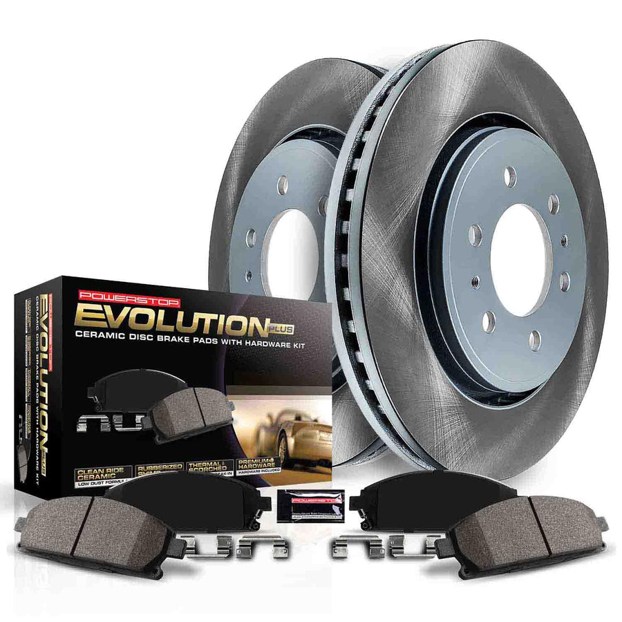 Power Stop SC9109 Brake Kit Front With Semi-Coated Brake Rotors and Ceramic Brake Pads & Hardware For Honda Civic 2011-2006 [Application Specific]