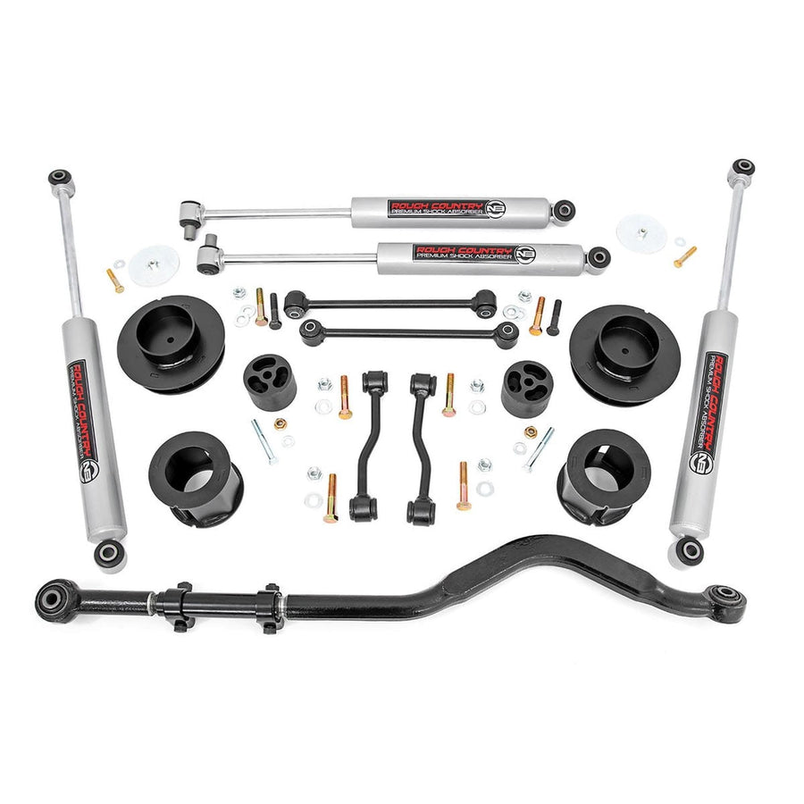 3.5" Lift Kit Rough Country with Premium N3 Shocks for Jeep Gladiator JT (2024-2025) - Heavy-Duty Steel Track Bar, Fits up to 37" Tires