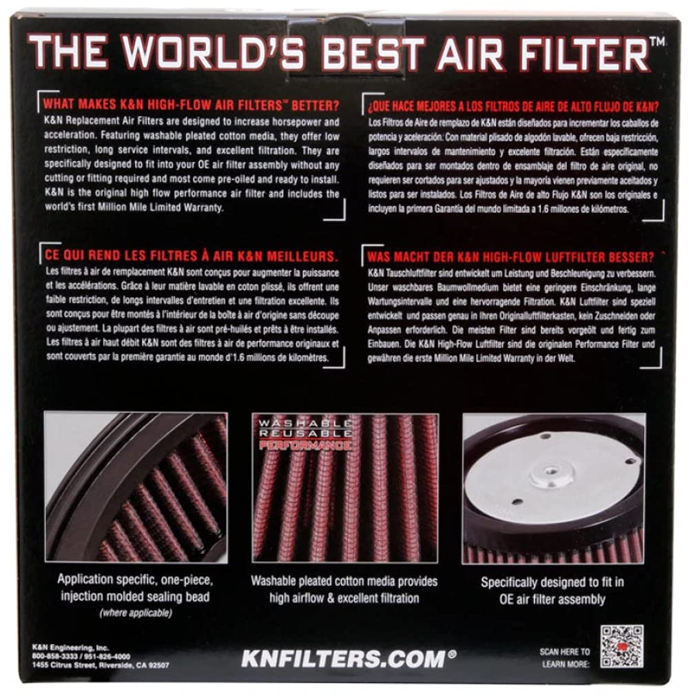 K&N Engine Air Filter: Premium, High Performance, Powersport Air Filter: Fits 2002-2010 BUELL (Firebolt XB12R, Lightning, CityX XB9SX, Long XB12SS, XB12SCG, Ulysses, and other select models) BU-9003