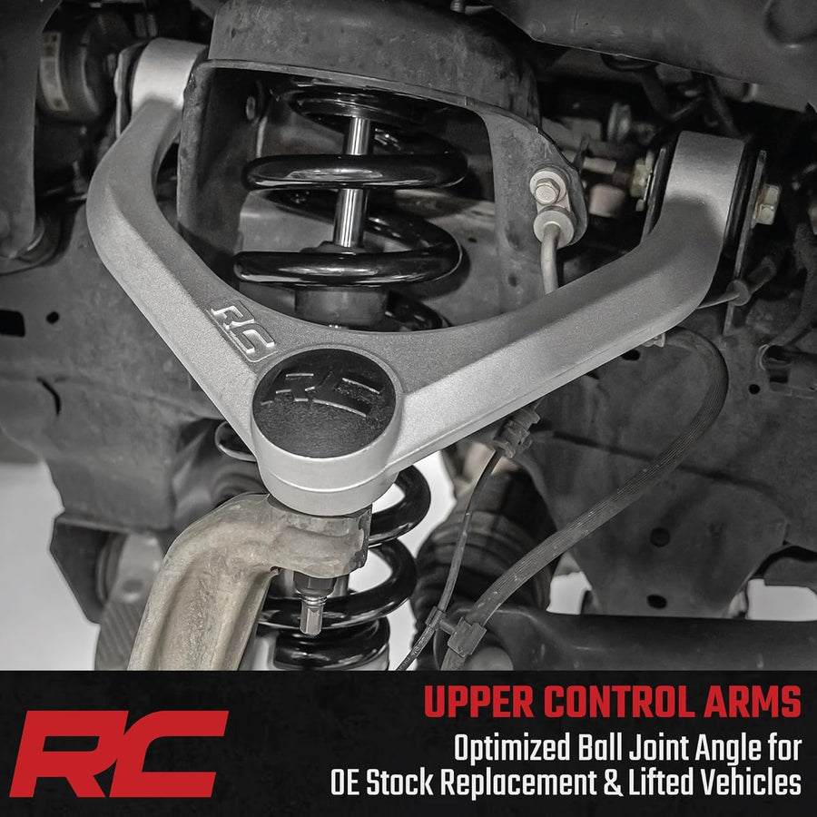 Rough Country Upper Control Arms Forged Aluminum for Toyota Tacoma (2024-2025) with 3.5" Lift, 2-Pack, Silver