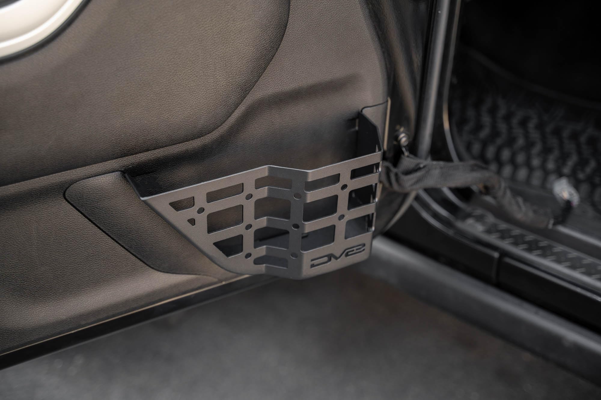 DV8 Offroad Molle Panels for Front Door Pocket 2011-2018 Jeep Wrangler JK | Rigid Steel Pockets | Replaces The Factory Netting | Mounts Daily Gear | Front Panel Protrusion for Water Bottle Storage