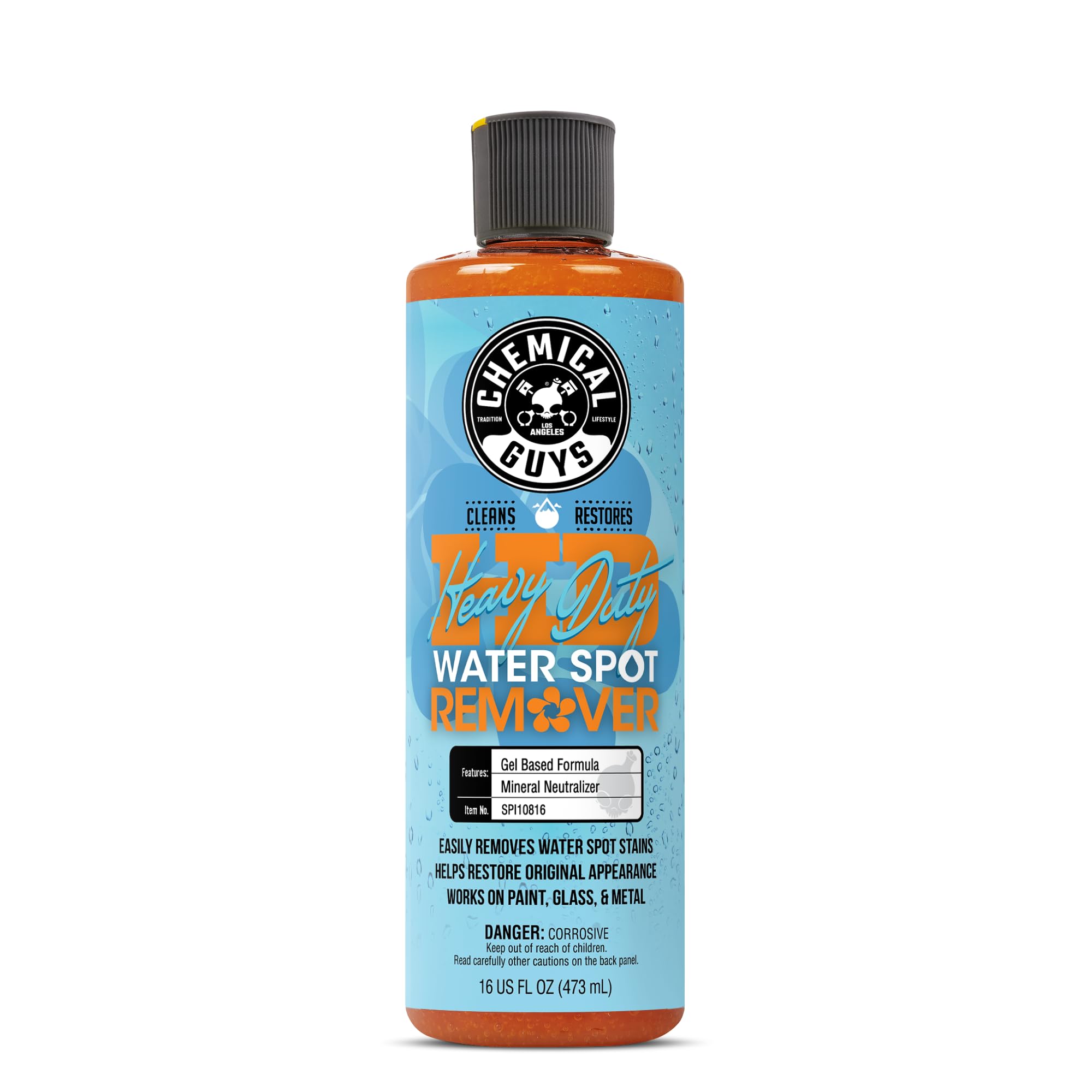 Chemical Guys Water Spot Remover Gel Heavy Duty for Paint, Glass, and Metal - Mineral and Water Spot Remover for Cars, Trucks, Motorcycles, RVs & More - 16 oz