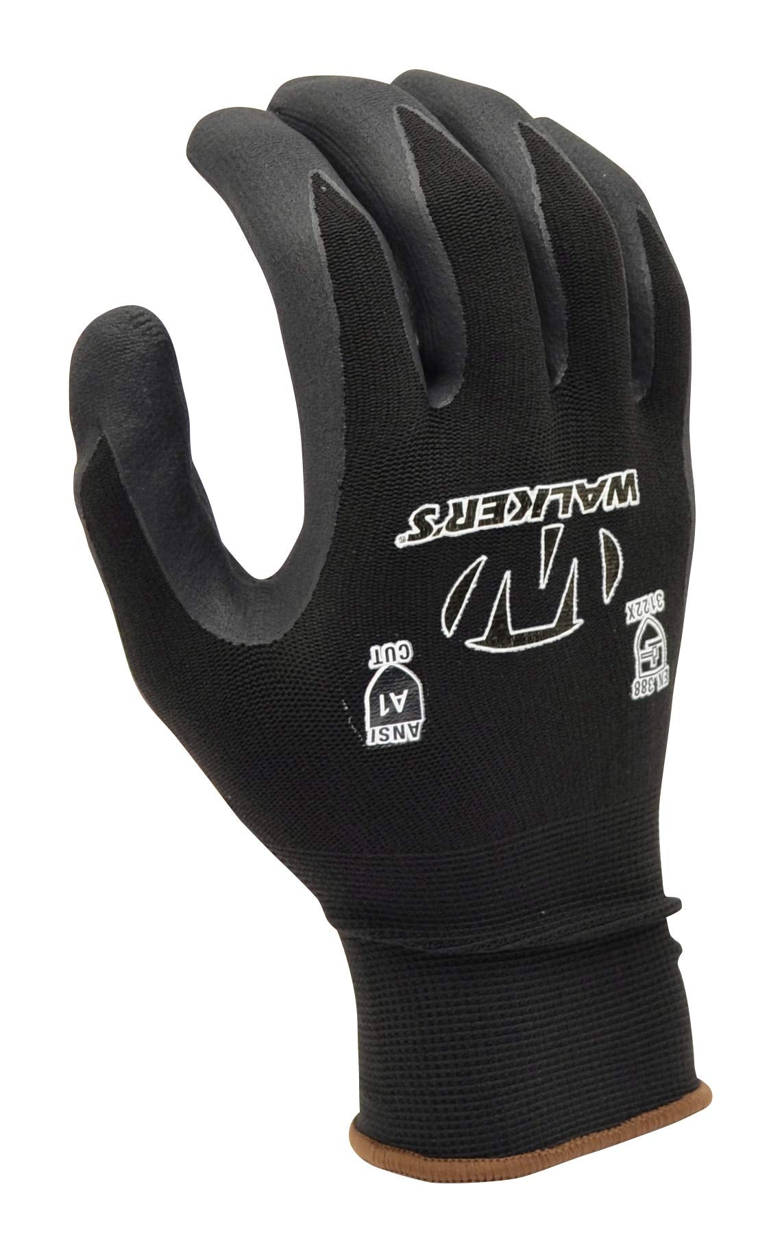 Men's Walker Coated Nylon Gloves | Durable Lightweight EN388 Abrasion-Resistant Non-Slip High-Dexterity Work Safety Gloves, Medium