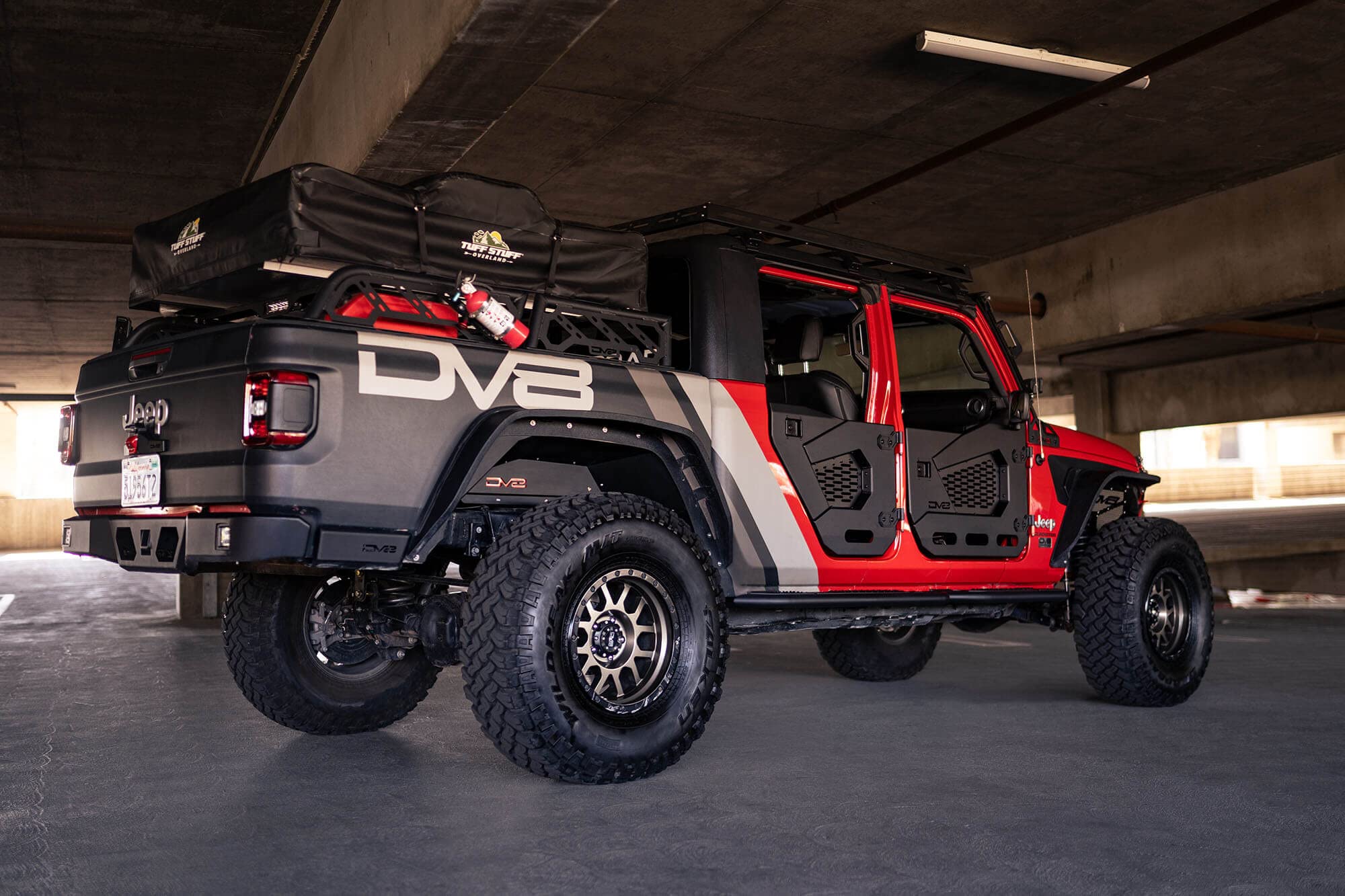 Half Doors DV8 Offroad for 2018-2025 Jeep Wrangler JL & Gladiator JT | Compatible with Molle Accessories | Secure Locking Handles | (Rear Set)