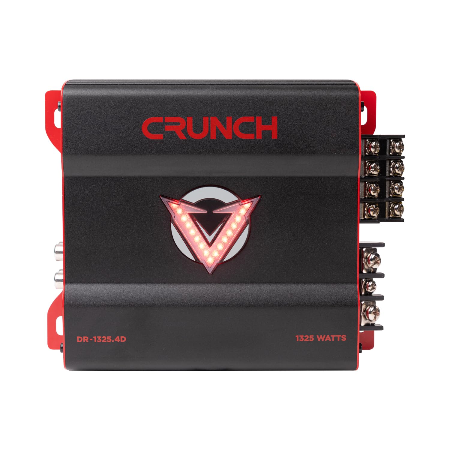 Crunch V-Drive 1325W 4-Channel Car Audio Amplifier - Class D, QTD Cooling, LED VU-Meter, Adjustable Crossovers, Multiple Operation Modes