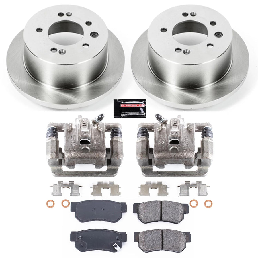Power Stop KCOE5210 Rear Brake Caliper Kit- Brake Rotor, Brake Pads & Calipers For Hyundai Elantra 2007-2010 [Model Specific]