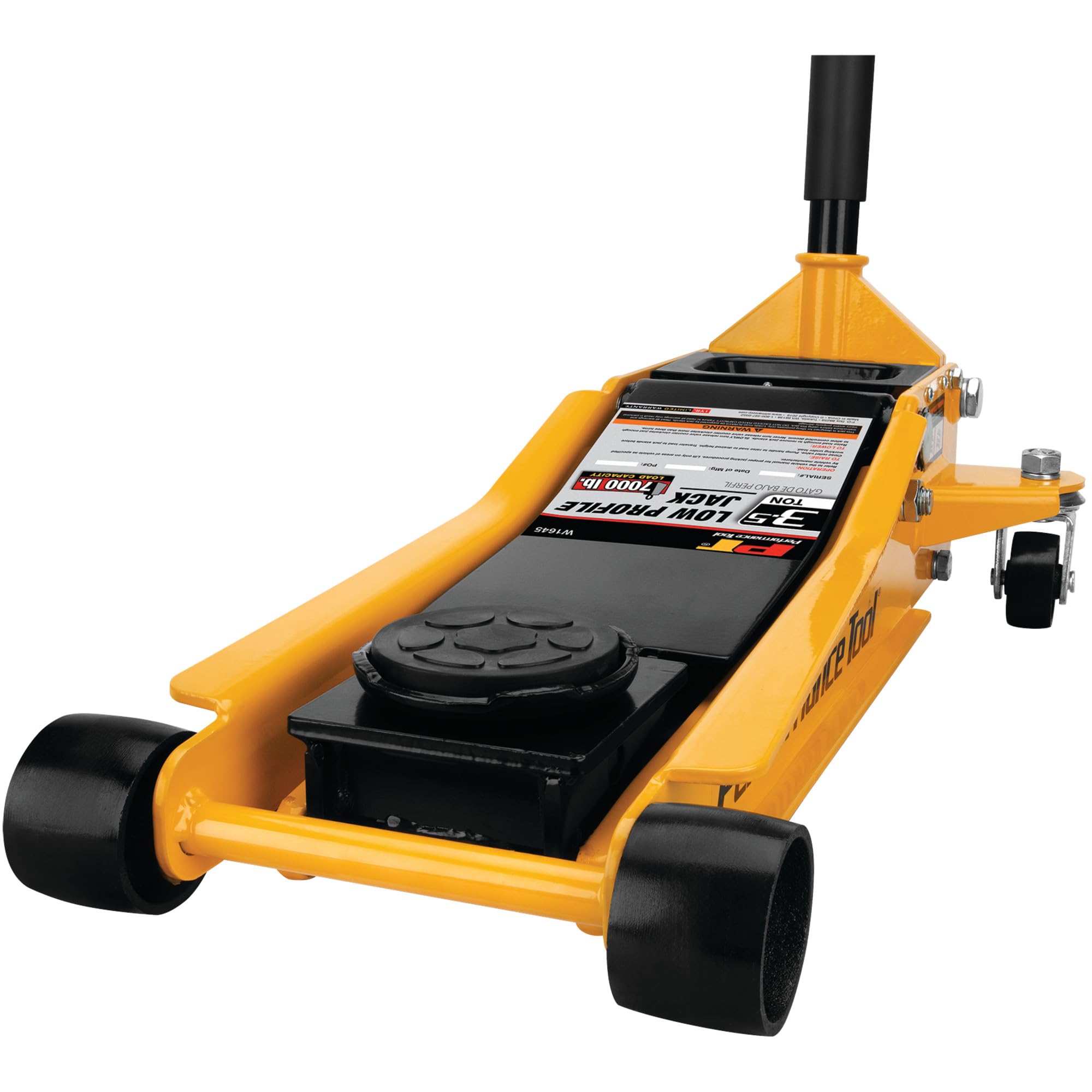 W1645 Performance Tool Low-Profile Professional Swiveling Floor Jack, 3.5-Ton Capacity, Lift Range 3-1/2-Inch to 20-1/2-Inch