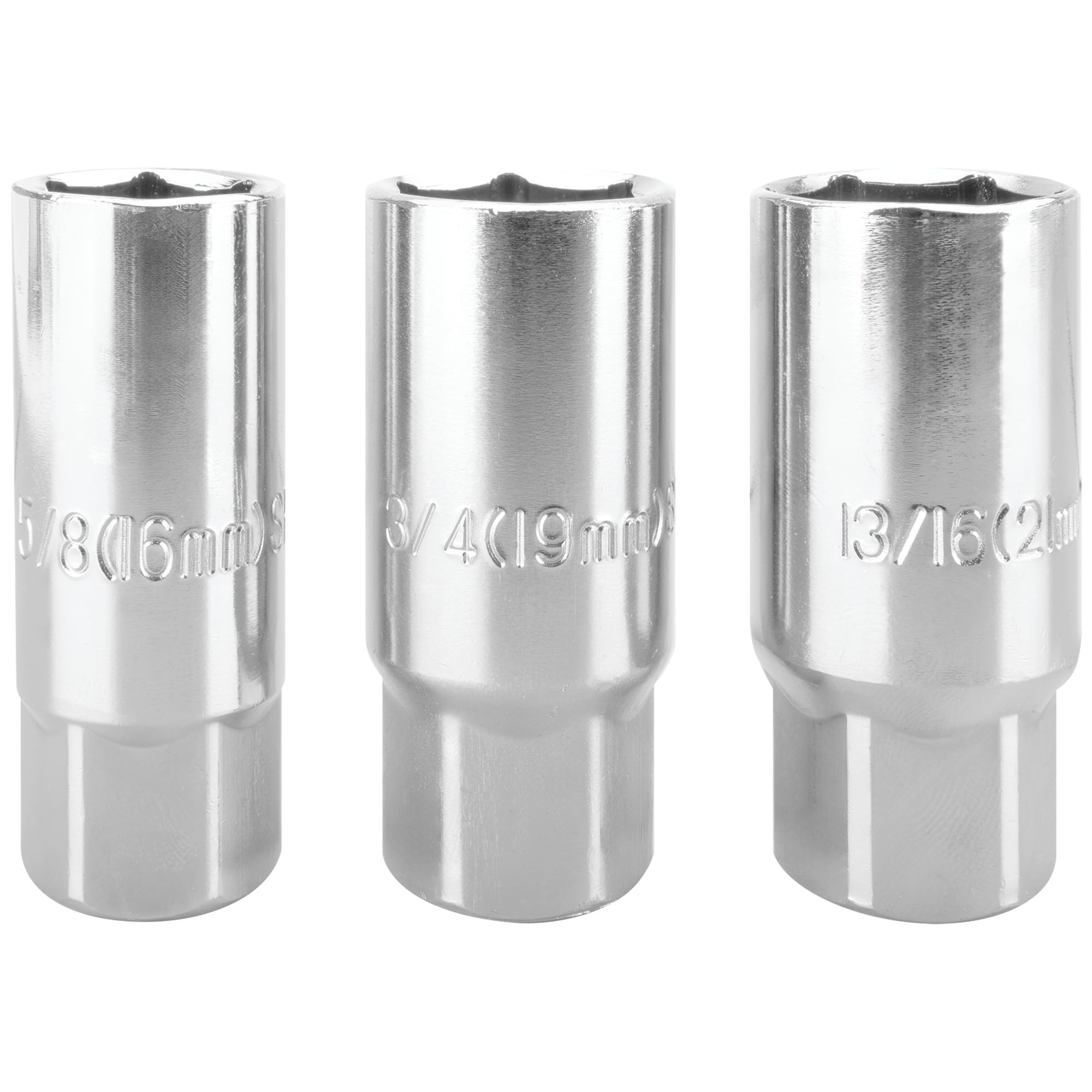 1410 Performance Tool Spark Plug Socket Set - 3 Piece, Alloy Steel Construction, SAE Sizes: 5/8, 3/4, and 13/16