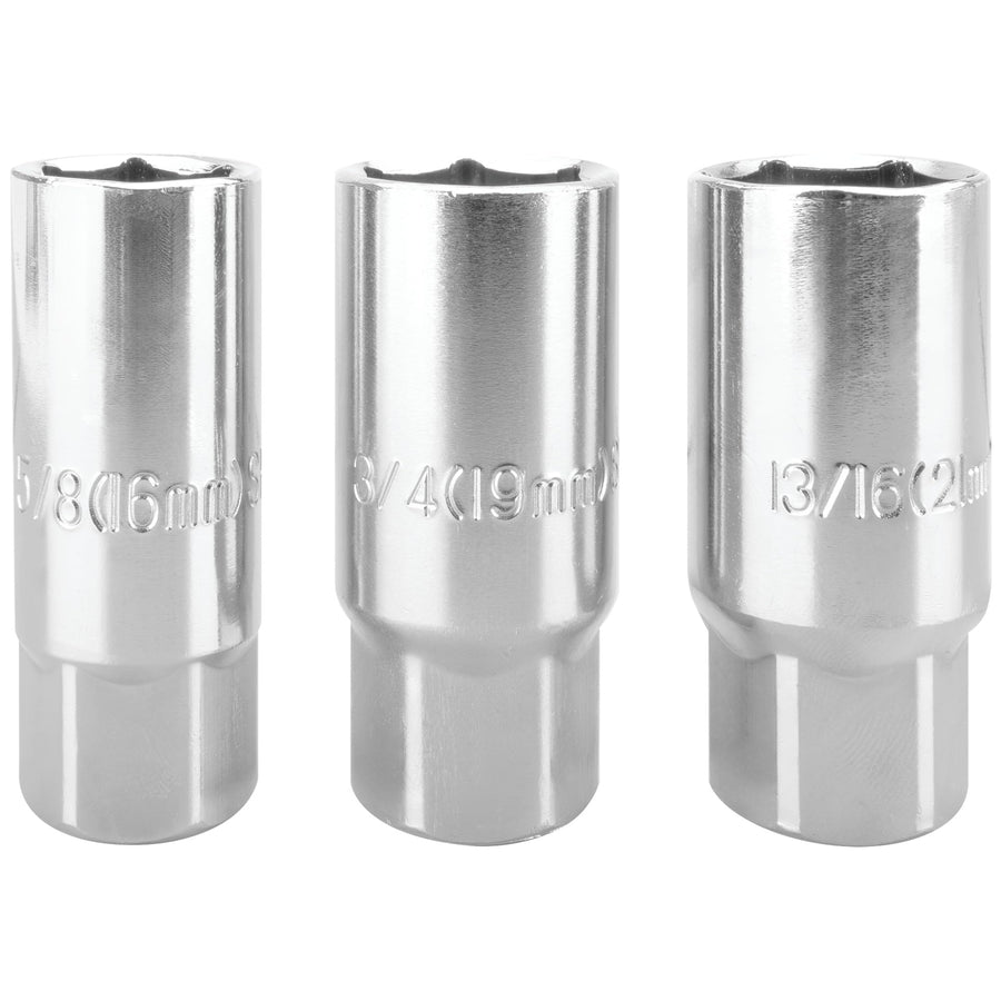 1410 Performance Tool Spark Plug Socket Set - 3 Piece, Alloy Steel Construction, SAE Sizes: 5/8, 3/4, and 13/16