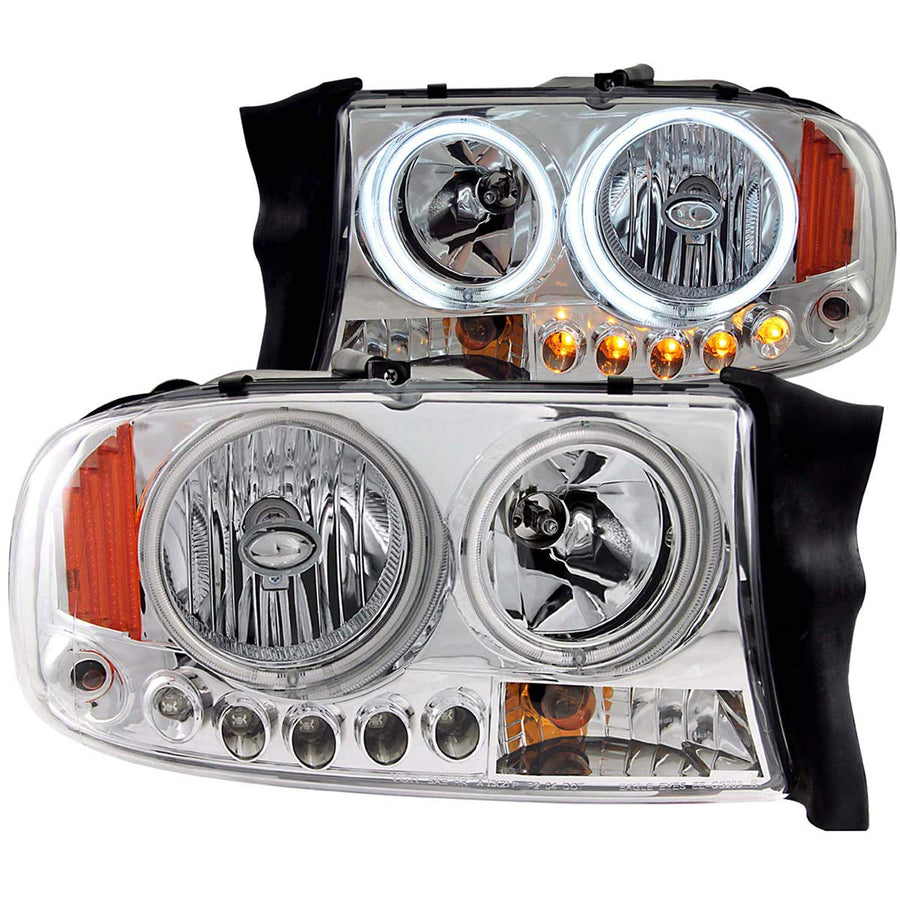 Cadillac/Chevrolet/Dodge/GMC Anzo USA 111059 Crystal Clear Chrome With Amber Reflectors Headlight Assembly - (Sold in Pairs)