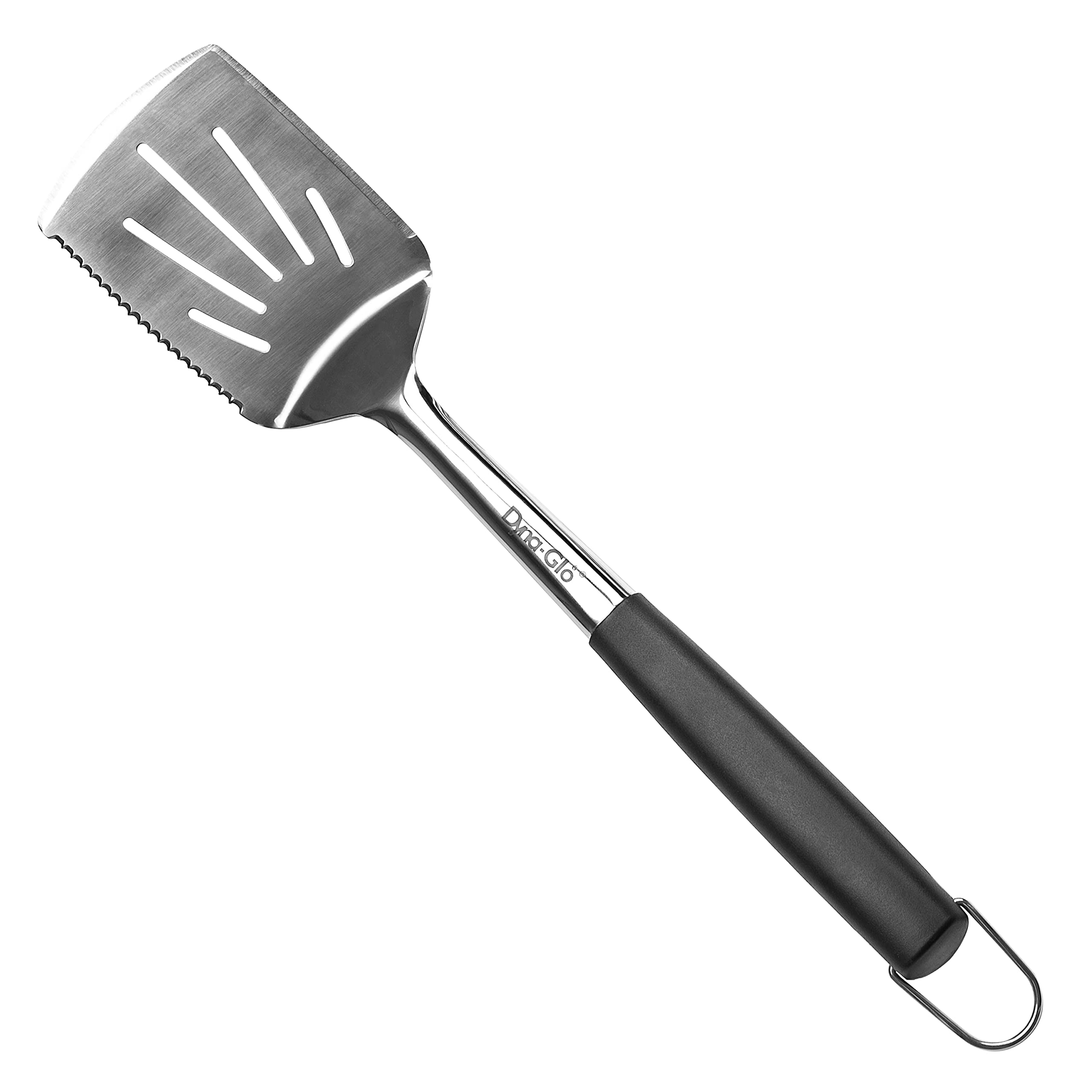3PC Dyna Glo Stainless Steel and Silicone Soft Touch Handles - Spatula, Basting Brush, Tongs