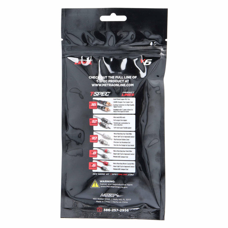 2-Channel RCA to 3.5MM Jack T-Spec v6 Series - 72 Inch