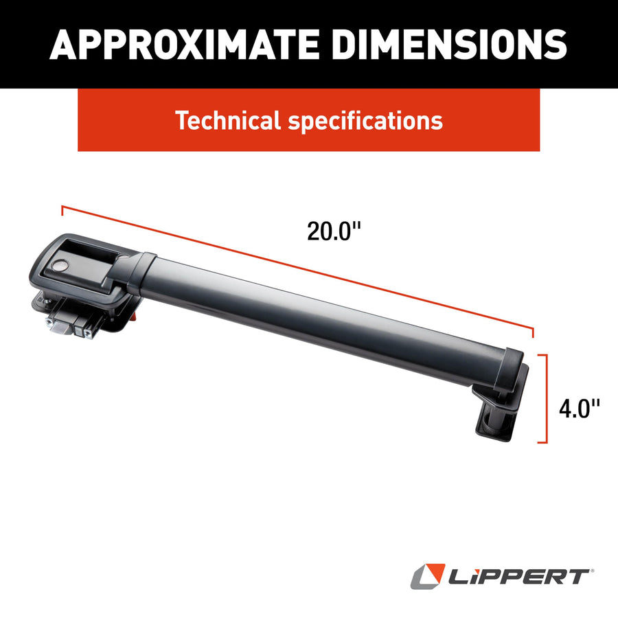 Lippert Easy Open LatchXtend™ RV Door Handle Extension for Entry Doors with a Standard Paddle Latch, Extends Reach by 14", Easy Retrofit Installation, Perfect for Kids and Seniors - 2022301969