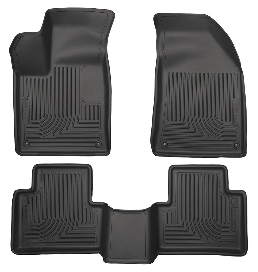 Weatherbeater Husky Liners Floor Mats | Fits 2015-2016 Chrysler 200 | Front & 2nd Row, 3-pc Black - 99071