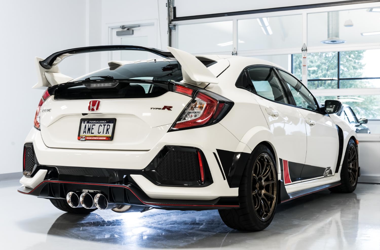 Honda Civic Type R AWE Tuning 2017+ Touring Edition Exhaust w/Front & Mid Pipes - Chrome Silver Tips