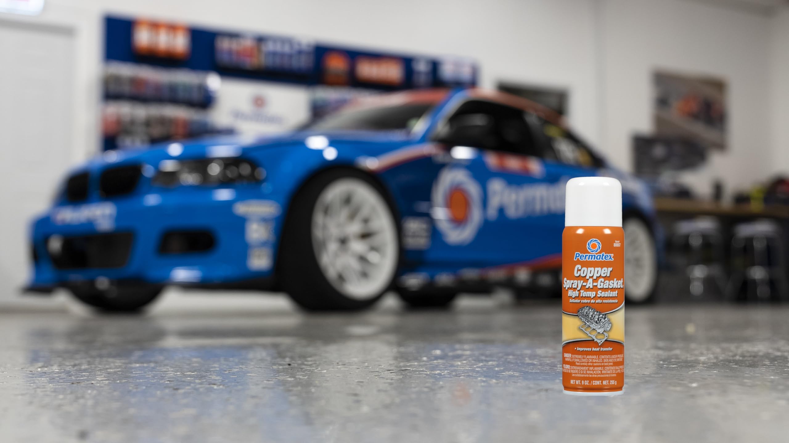 Copper Spray-A-Gasket Permatex Hi-Temp Adhesive Sealant, 9 oz. net Aerosol Can, Orange