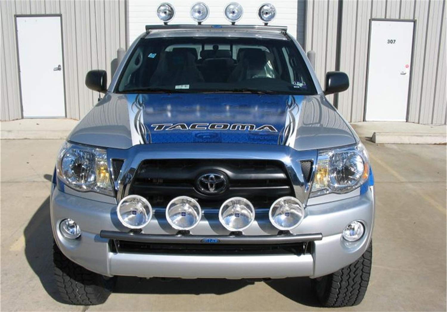 Textured Black N-Fab Light Bar | For 4 - 9in Lights - w/out License Plate Tabs | T054LB-TX | Fits 2005-2015 Toyota Tacoma