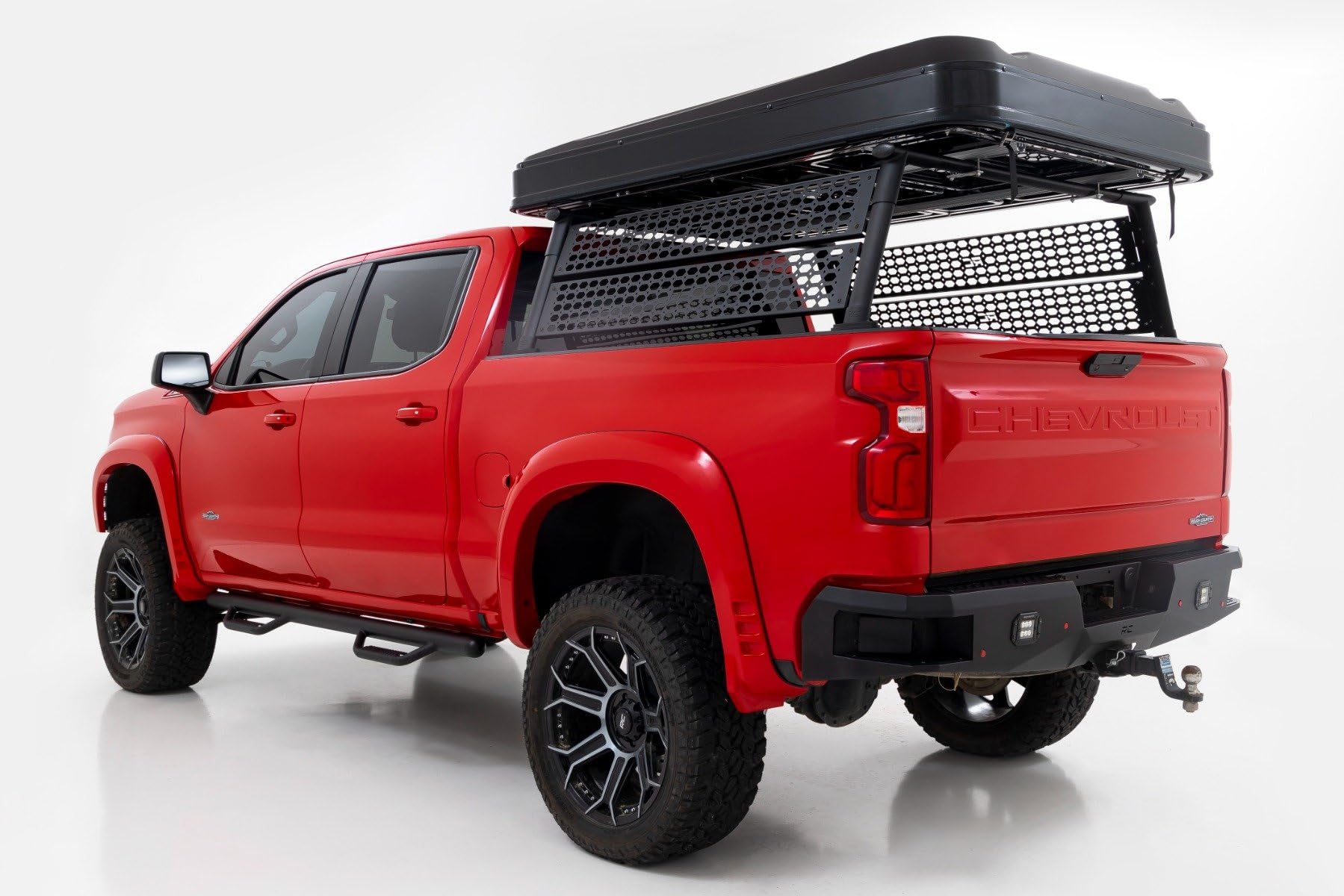 Rough Country Bed Rack Full-Height for Chevy Silverado 1500 (2019–2026 & Refresh) 5'8" Short Bed - Modular Aluminum Truck Rack for Cargo Racks, Rooftop Tents, Ladders & Overland Gear