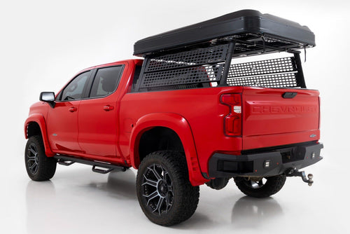 Rough Country Bed Rack Full-Height for Chevy Silverado 1500 (2019–2026 & Refresh) 5'8" Short Bed - Modular Aluminum Truck Rack for Cargo Racks, Rooftop Tents, Ladders & Overland Gear