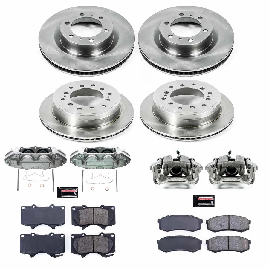 Power Stop KCOE5874A Front and Rear Brake Caliper Kit- Brake Rotors, Brake Pads & Calipers For Lexus GX460 2016-2022, Toyota 4Runner 2015-2023 [Model Specific]