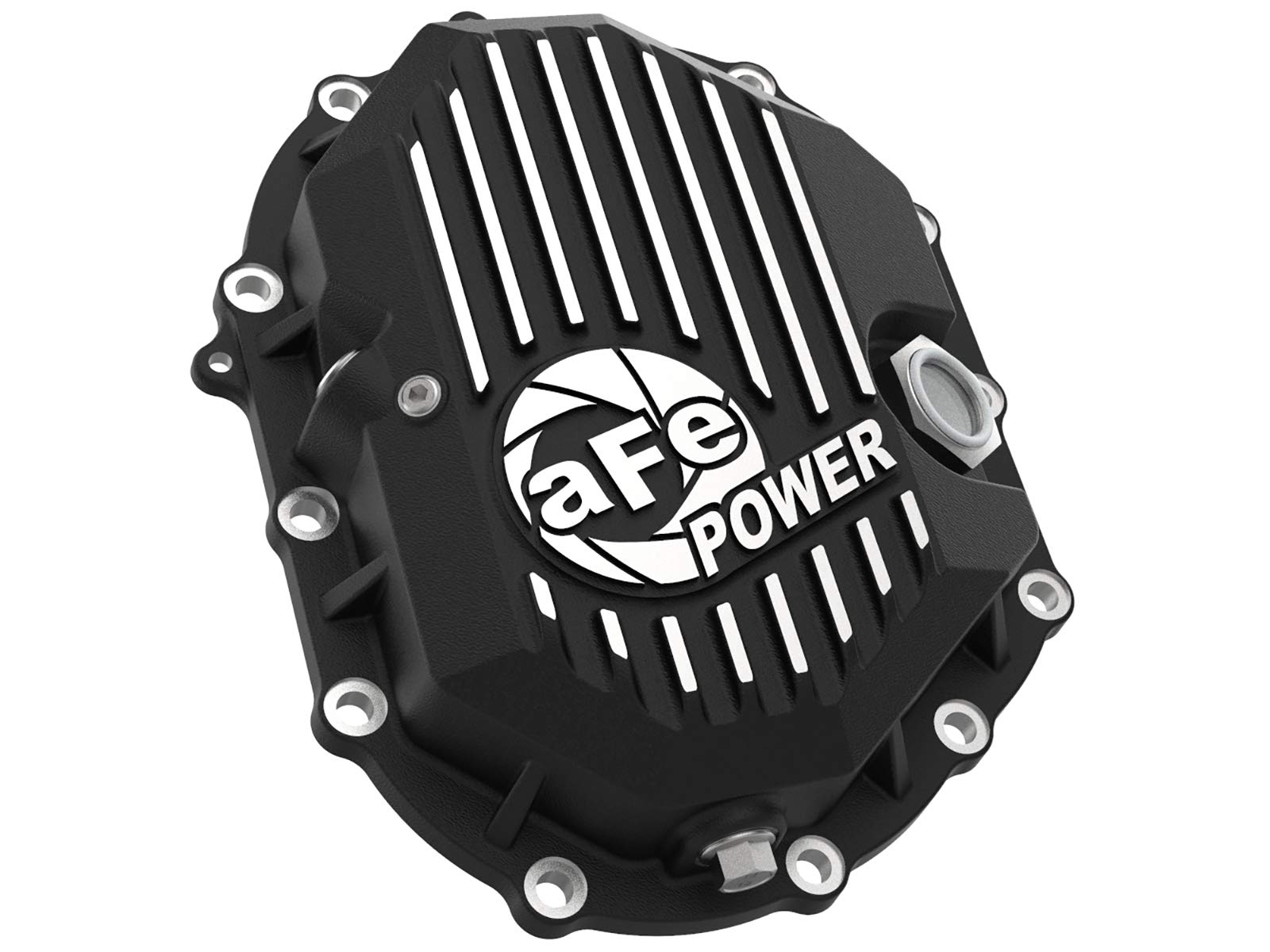 aFe POWER Front Differential Cover Pro Series Black w/Machined Fins - #46-71050B - GM 2500/3500 11-20 V8-6.0L/6.6L (AAM 9.25)
