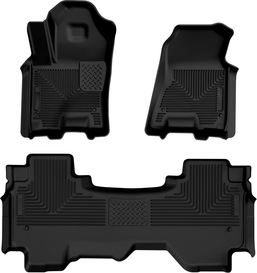 Weatherbeater Husky Liners Floor Mats | Fits 2025-2026 Dodge Ram 1500 Quad CAB ONLY | Front & 2nd Row, 3-pc Black - 94571