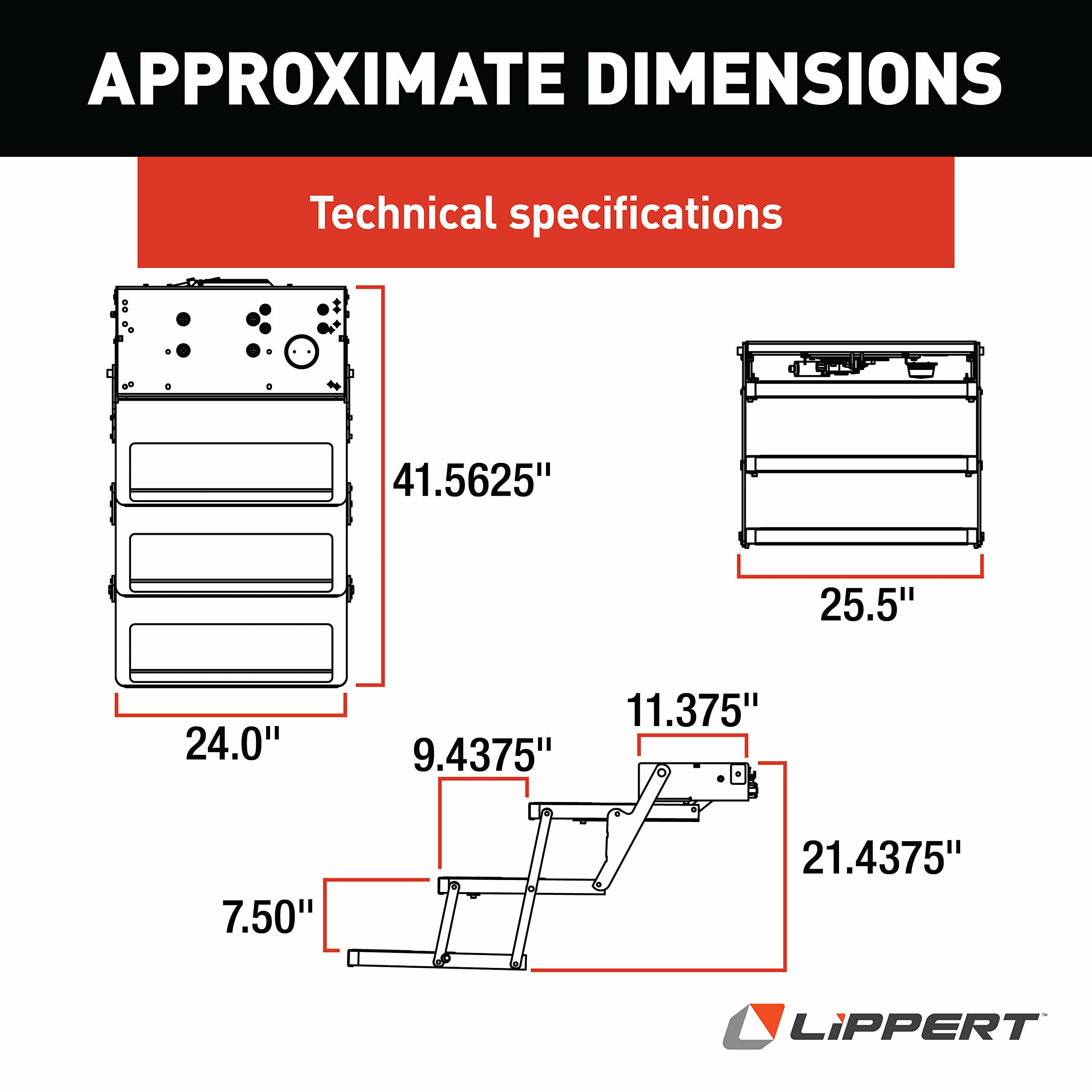25 Series Kwikee 365837 Step Assembly with Logic Control Unit and No Switch Kit (8" Rise)