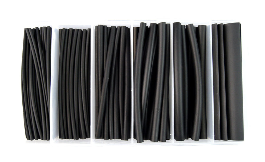 Heat Shrink Kit Install Bay - 160 Pc 4In 2:1 Assorted Black