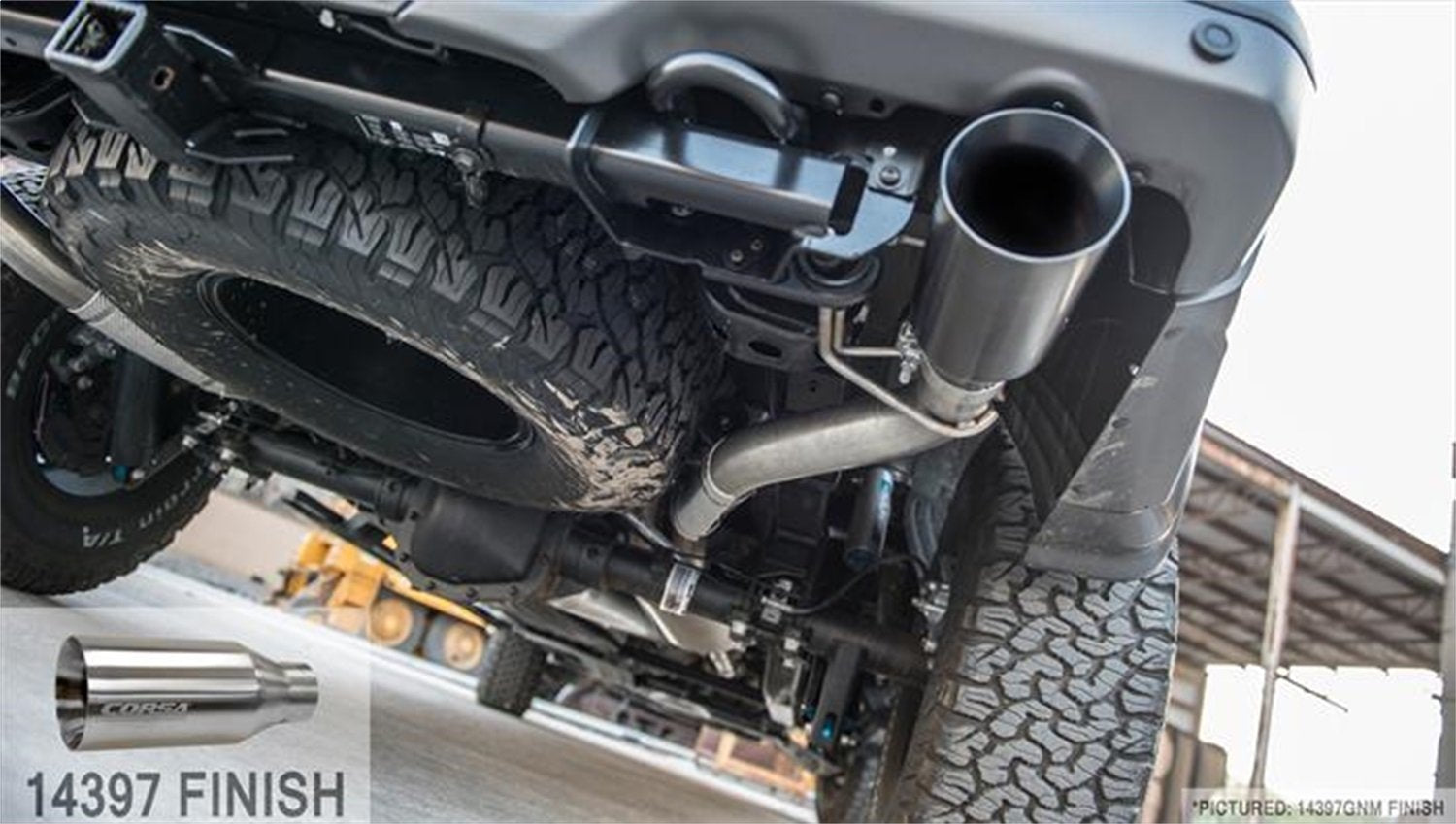 Cat-Back 3.0IN Single 5.0IN Tips (14397) Sport Sound Level | 2017-2020 Ford F-150 EcoBoost Raptor 3.5T Satin Polished
