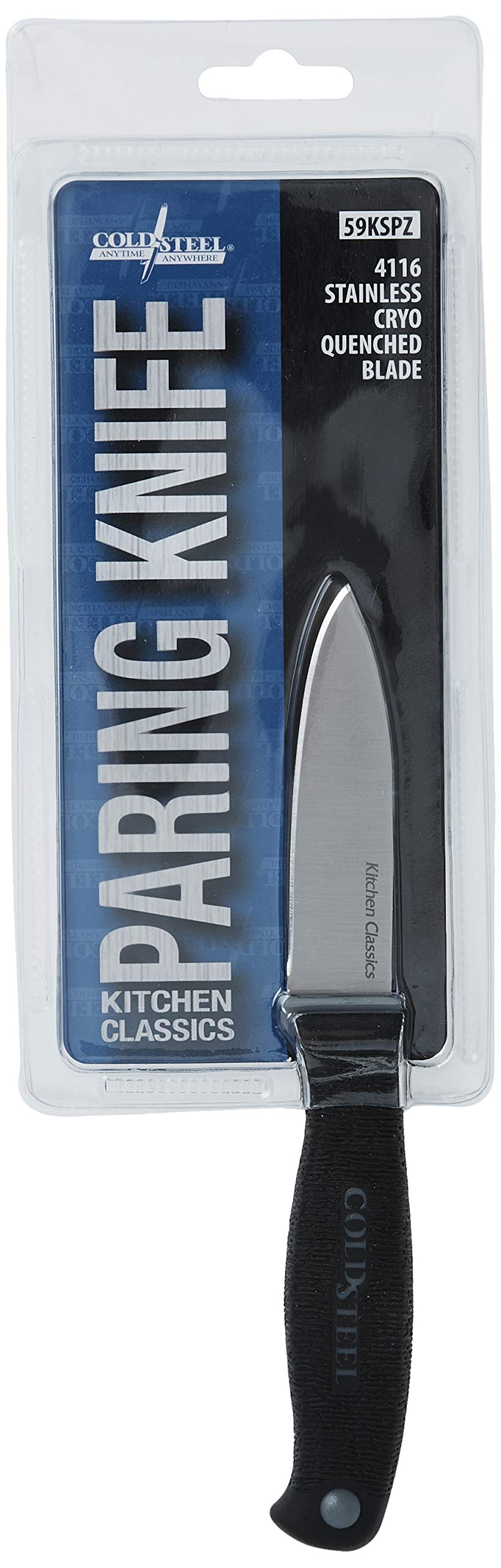 Paring Knife Cold Steel | Compact Lightweight Durable Cryo-Quenched German 4116 Stainless Steel Fixed Blade Knife with Ergonomic Kray-Ex Handle | Kitchen Classics Series