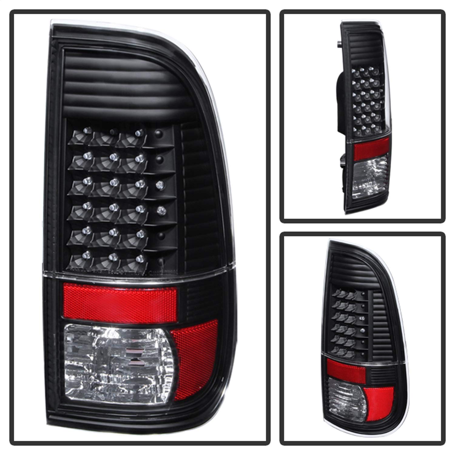 LED Tail Lights xTune Black/Clear 9027680