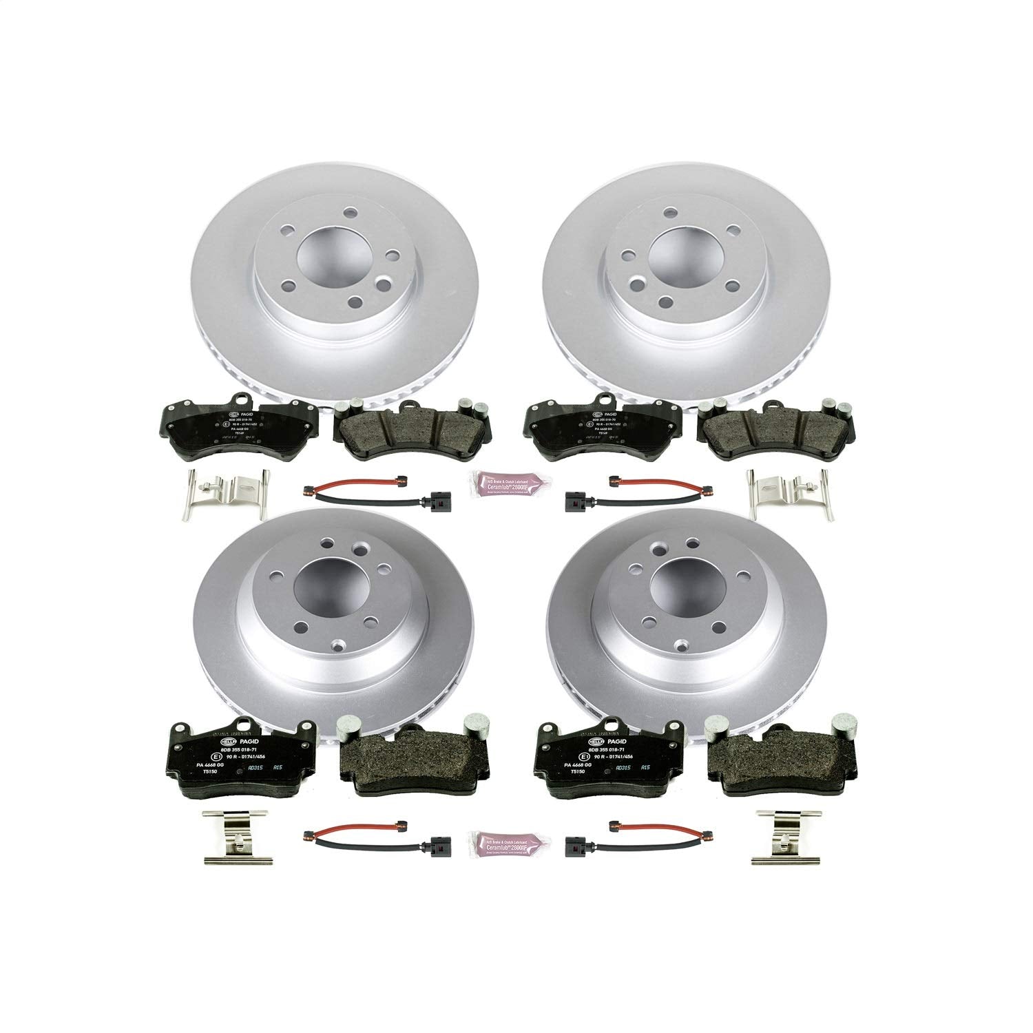 Power Stop ESK4495 Euro-Stop Brake Kit Front and Rear For Porsche Cayenne 2003-2006, Porsche Cayenne 2008-2010, Volkswagen Touareg 2004-2006 [Model Specific]